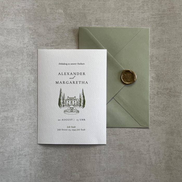 Hochzeitseinladung „Green Elegance“ – Bild 1